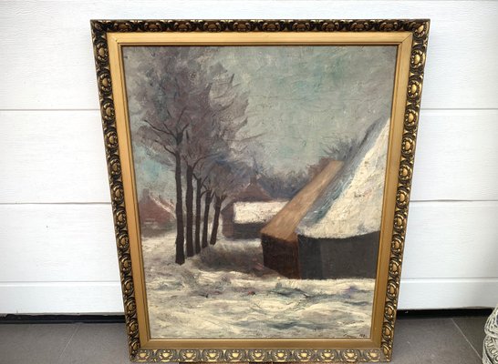 J. Han, Winter Landscape, 1880, Oil on Canvas, Framed-WQQ-2036119