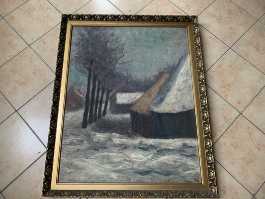 J. Han, Winter Landscape, 1880, Oil on Canvas, Framed-WQQ-2036119