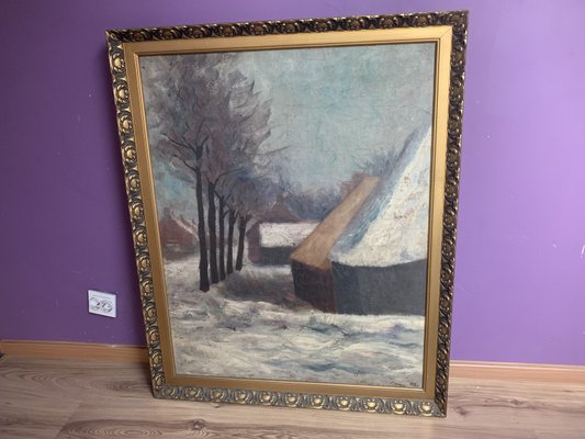 J. Han, Winter Landscape, 1880, Oil on Canvas, Framed-WQQ-2036119