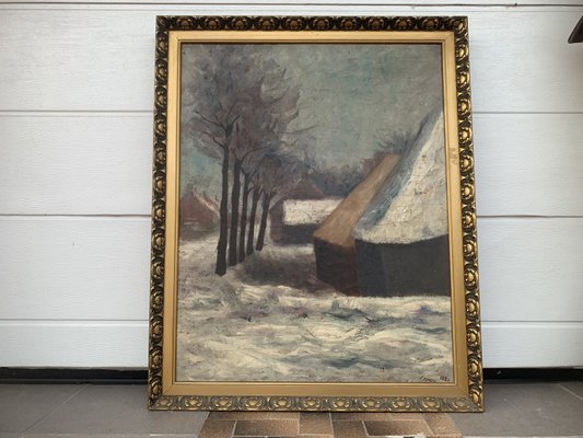 J. Han, Winter Landscape, 1880, Oil on Canvas, Framed-WQQ-2036119