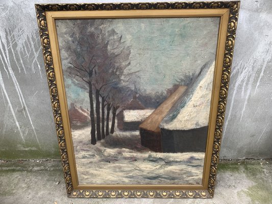 J. Han, Winter Landscape, 1880, Oil on Canvas, Framed-WQQ-2036119