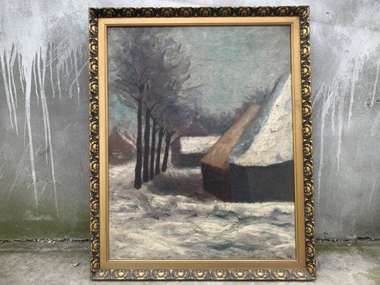 J. Han, Winter Landscape, 1880, Oil on Canvas, Framed-WQQ-2036119