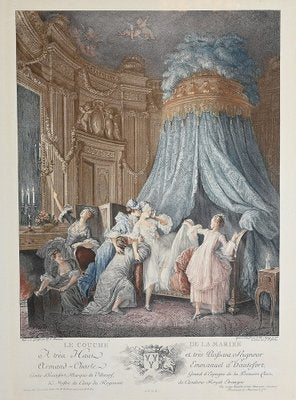 J.M. Moreau Le Jeune and N. De Launay, 1900, Color Engravings, Framed, Set of 2-RVK-1762854