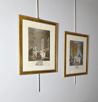 J.M. Moreau Le Jeune and N. De Launay, 1900, Color Engravings, Framed, Set of 2-RVK-1762854