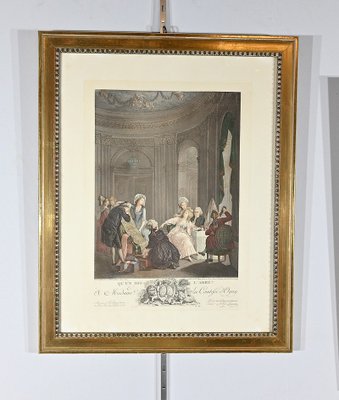 J.M. Moreau Le Jeune and N. De Launay, 1900, Color Engravings, Framed, Set of 2-RVK-1762854