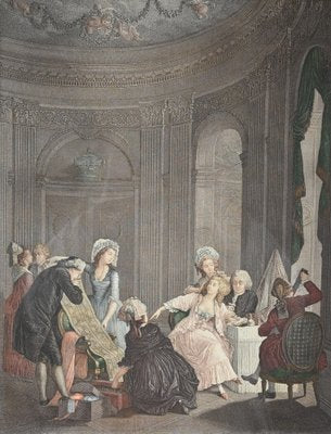 J.M. Moreau Le Jeune and N. De Launay, 1900, Color Engravings, Framed, Set of 2-RVK-1762854