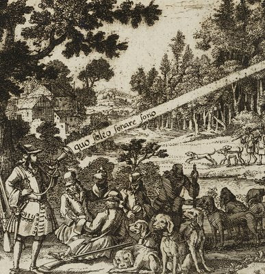 J. Meyer, After the Hunt With a Pack of Hounds, 17th-Century, Etching-OJR-1273434