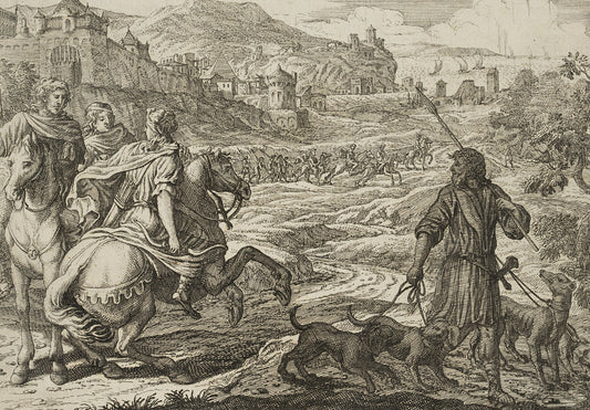 J. Meyer, Alexander the Great Rides Off to Hunt, 17th-Century, Etching