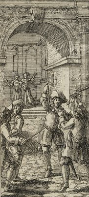 J. Meyer, Duel in the Courtyard of a Palace, 17th-Century, Etching-OJR-1273461