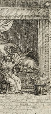 J. Meyer, Lady Sitting at the Bedside of Another, 17th-Century, Etching-OJR-1273469