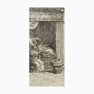 J. Meyer, Lady Sitting at the Bedside of Another, 17th-Century, Etching-OJR-1273469