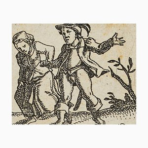 J. Meyer, Miniature, Dancing Noblemen, 17th-Century, Etching-OJR-1273466