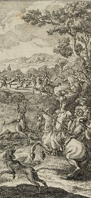 J. Meyer, Riders to the Stag Hunt, 17th-Century, Etching-OJR-1273459