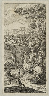 J. Meyer, Riders to the Stag Hunt, 17th-Century, Etching-OJR-1273459