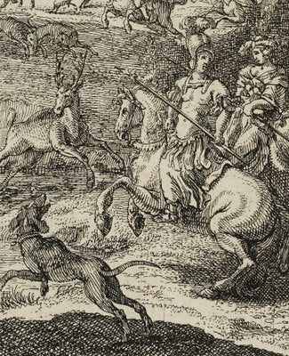 J. Meyer, Riders to the Stag Hunt, 17th-Century, Etching-OJR-1273459