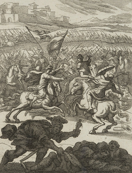 J. Meyer, Riding Battle, 17th-Century, Etching