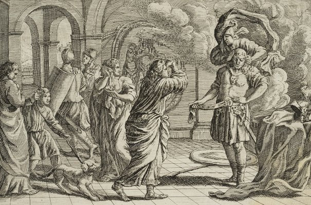 J. Meyer, Warrior Girds Himself for Departure, 17th-Century, Etching-OJR-1273472