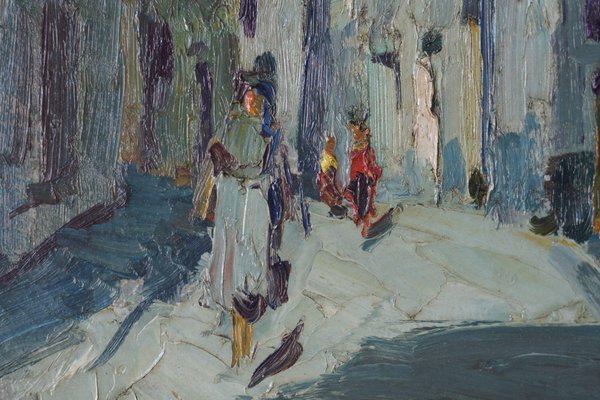 J. Mir, Street Scene on a Sunny Day, Mid-20th Century, Oil on Canvas-AOI-1106812