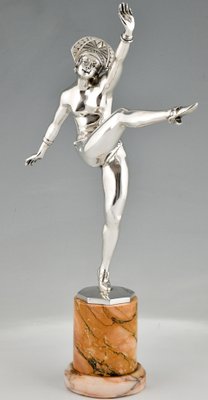 J.P. Morante, Art Deco Nude Dancer, 1930, Silver-Plated Bronze-KTN-1450788