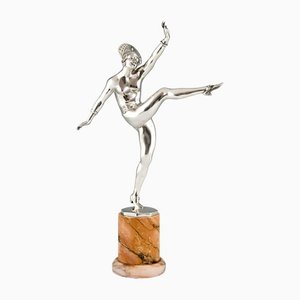 J.P. Morante, Art Deco Nude Dancer, 1930, Silver-Plated Bronze-KTN-1450788