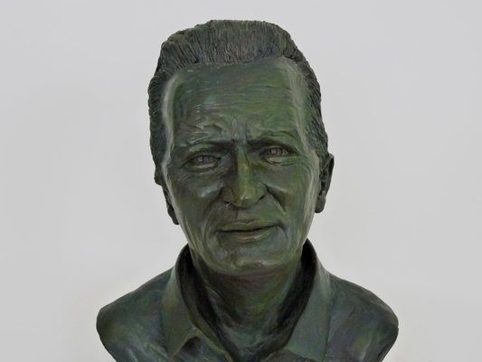 J. Pignol, Bust of Marcel Pagnol, 1970s, Terracotta-MZP-1778437