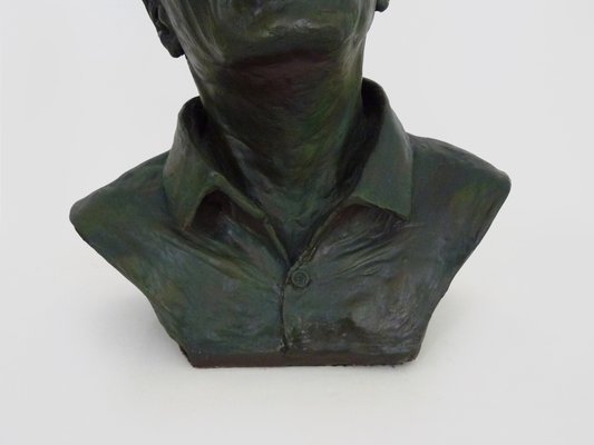 J. Pignol, Bust of Marcel Pagnol, 1970s, Terracotta-MZP-1778437