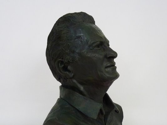 J. Pignol, Bust of Marcel Pagnol, 1970s, Terracotta-MZP-1778437