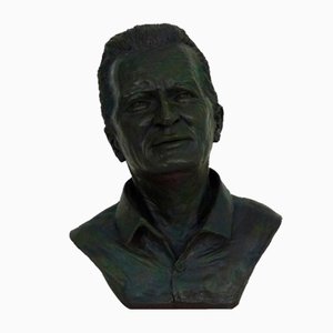 J. Pignol, Bust of Marcel Pagnol, 1970s, Terracotta-MZP-1778437