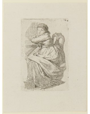 J. Schadow, Sitting Young Woman, 1784, Etching-OJR-1273257