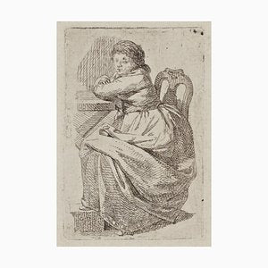 J. Schadow, Sitting Young Woman, 1784, Etching-OJR-1273257