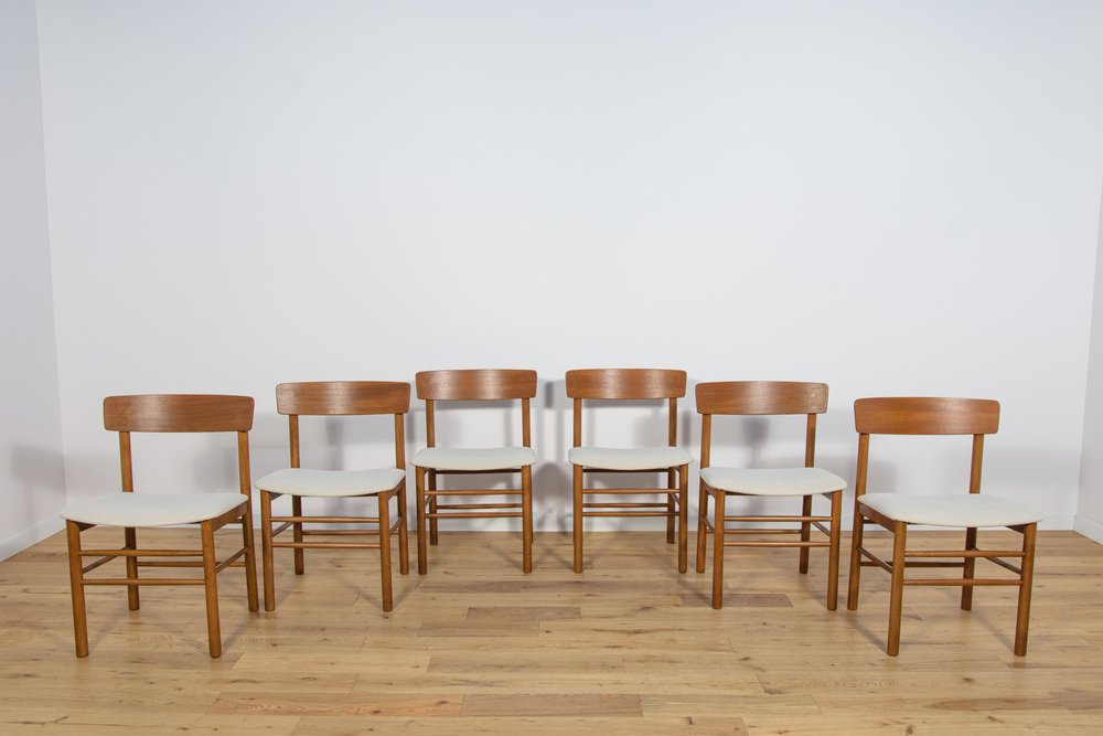 J39 Folkchairs Chairs by Børge Mogensen for Farstrup, 1950s, Set of 6