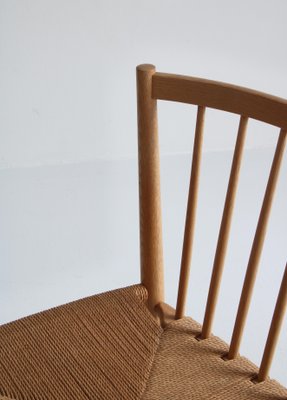 J80 Dining Chairs in Oak & Paperboard by Jørgen Bækmark, 1960s, Set of 6-WRF-1284557