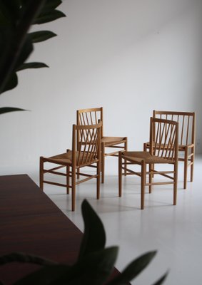 J80 Dining Chairs in Oak & Paperboard by Jørgen Bækmark, 1960s, Set of 6-WRF-1284557