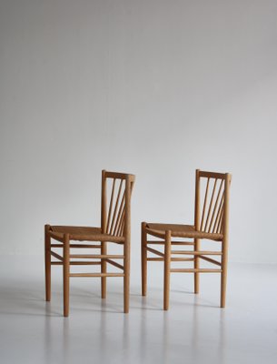 J80 Dining Chairs in Oak & Paperboard by Jørgen Bækmark, 1960s, Set of 6-WRF-1284557