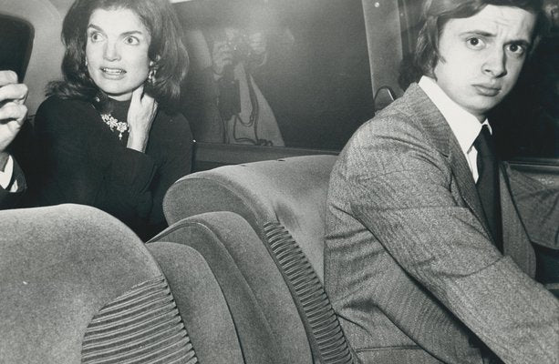 Jackie Kennedy in Car, Paris, France, 1970s, Black & White Photograph-DYV-1304446