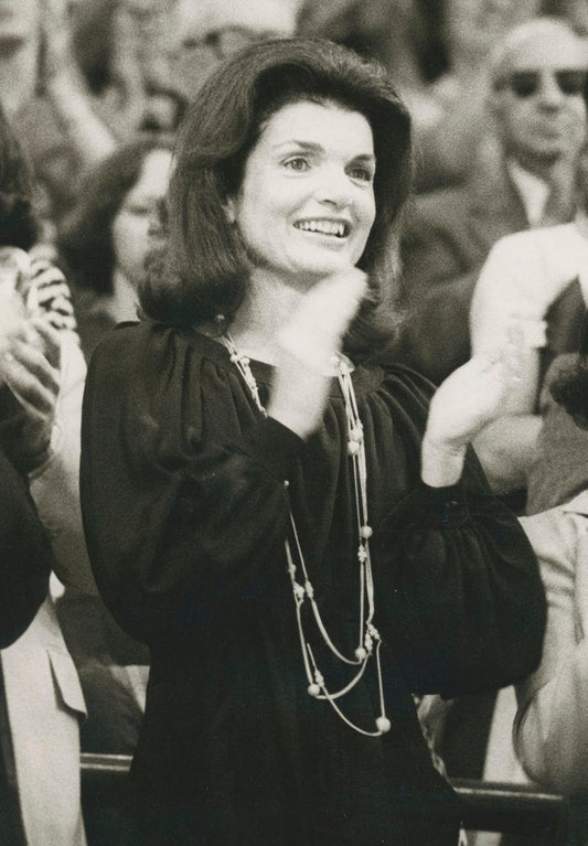 Jackie Kennedy Onassis, Madison Square Garden, 1970s, Black and White Photograph