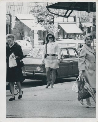 Jackie Onassis in the Street, 1970s, Black & White Photograph-DYV-1304449