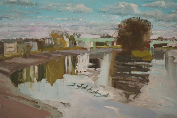 Jackson, Kew Bridge Towards the Strand on the Green En Plein Air, Painting-AOI-2042689