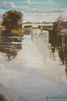 Jackson, Kew Bridge Towards the Strand on the Green En Plein Air, Painting-AOI-2042689