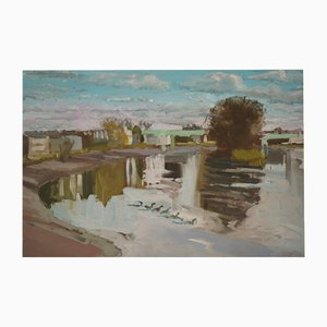 Jackson, Kew Bridge Towards the Strand on the Green En Plein Air, Painting-AOI-2042689