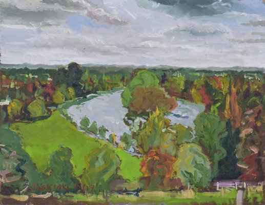 Jackson, Richmond Terrace in Autumn, 2017, Oil on Board-AOI-1354973