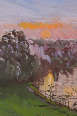 Jackson, Richmond Terrace, Winter Sunset, 2016, Oil on Board-AOI-1318395