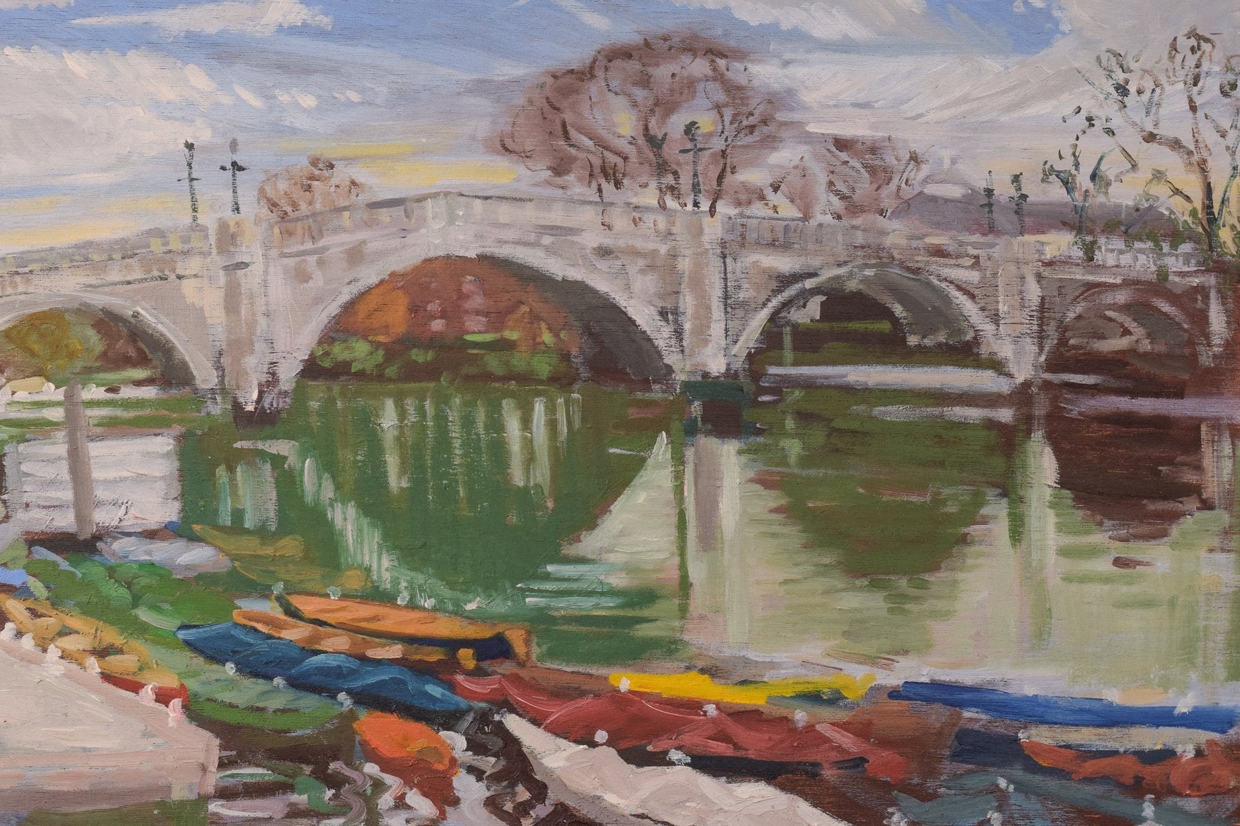 Jackson, Skiffs, Richmond Bridge, 2010, Oil on Board