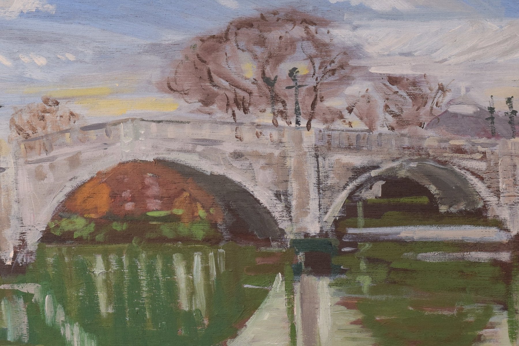 Jackson, Skiffs, Richmond Bridge, 2010, Oil on Board