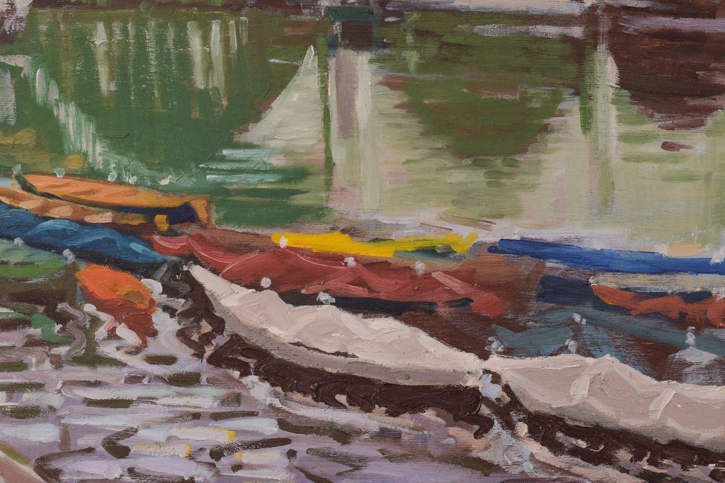 Jackson, Skiffs, Richmond Bridge, 2010, Oil on Board