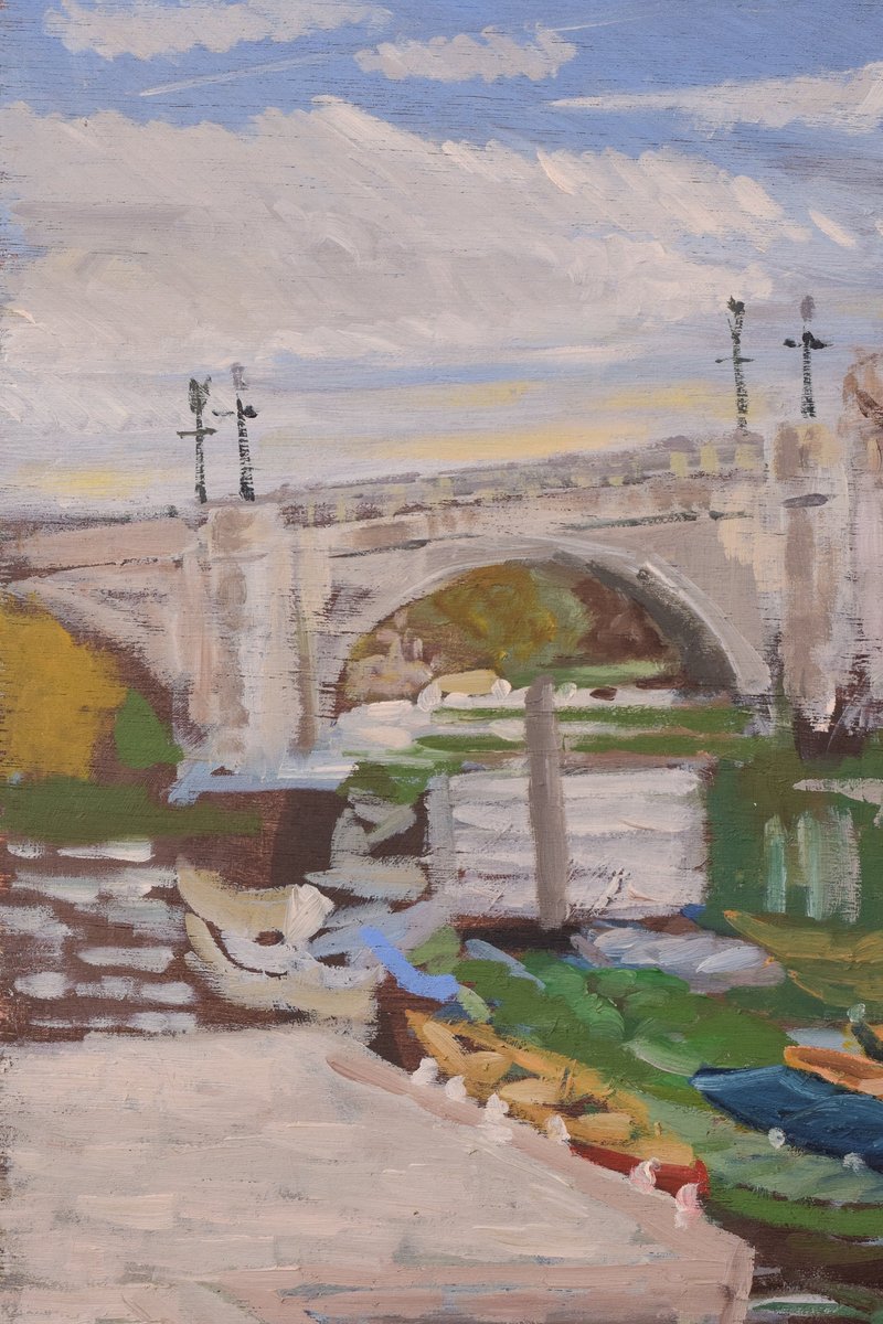 Jackson, Skiffs, Richmond Bridge, 2010, Oil on Board