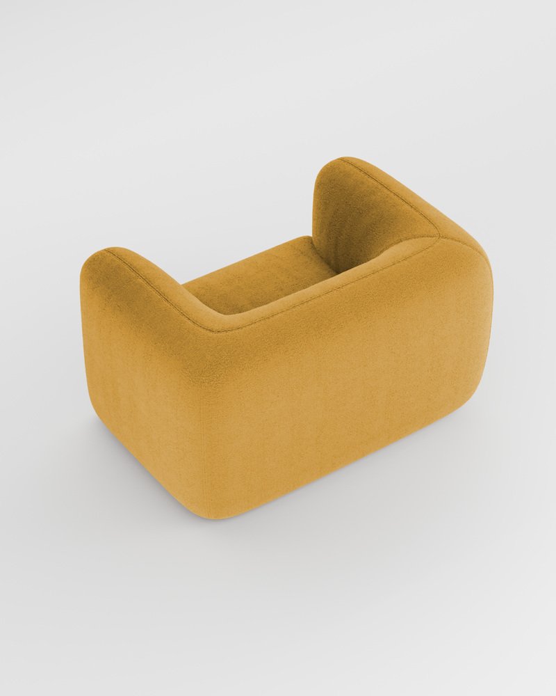 Jacob Armchair in Fabric Boucle Mustard by Collector Studio