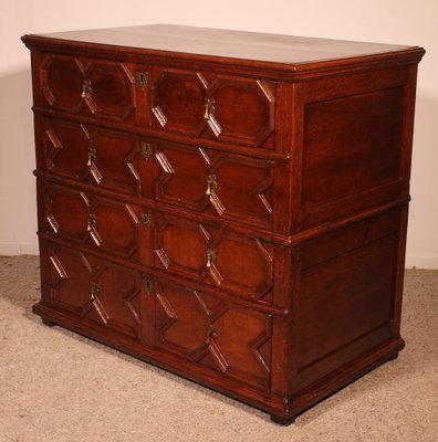 Jacobean Chest of Drawers in Oak, 17th Century-HPU-1775443