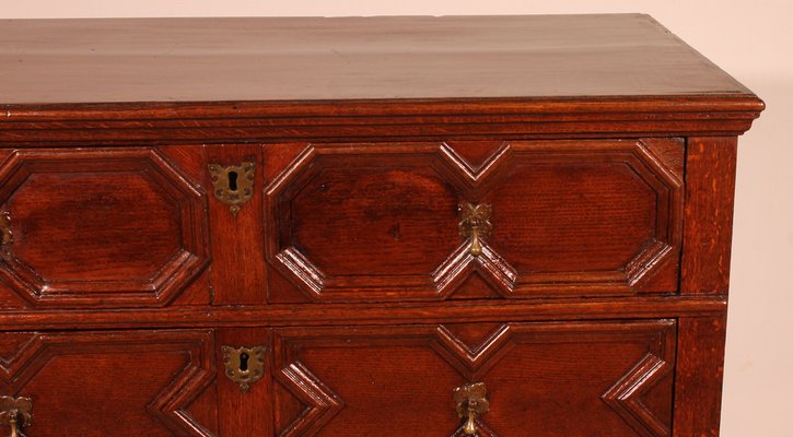 Jacobean Chest of Drawers in Oak, 17th Century-HPU-1775443