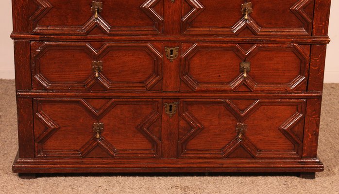 Jacobean Chest of Drawers in Oak, 17th Century-HPU-1775443